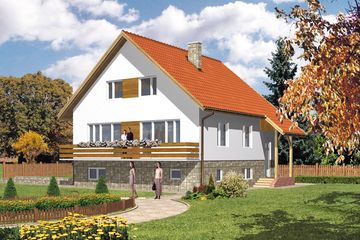  Projekt domu WB-3452 (KRA1186) - projekt domu parterowego z poddaszem - Zdjęcie 2