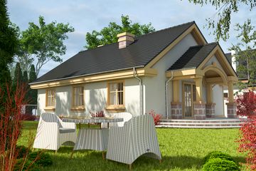  Projekt domu Czajka bez garażu [B] (WRF1054) - projekt domu parterowego - Zdjęcie 2