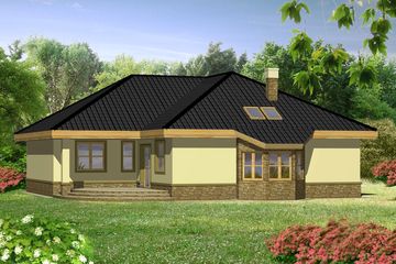  Projekt domu Darek z garażem 1-st. [A] (WRF1058) - projekt domu parterowego z poddaszem - Zdjęcie 2