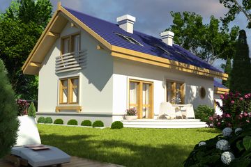  Projekt domu Drozd z garażem 1-st. [A] (WRF1060) - projekt domu parterowego z poddaszem - Zdjęcie 2