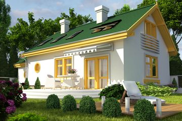  Projekt domu Drozd II z garażem 1-st. [A] (WRF1061) - projekt domu parterowego z poddaszem - Zdjęcie 2