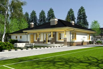  Projekt domu Dudek z garażem 2-st. [A] (WRF1062) - projekt domu parterowego - Zdjęcie 1