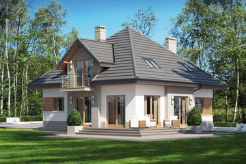  Projekt domu Opałek II N (BSB1077) - projekt domu parterowego z poddaszem - Zdjęcie 2
