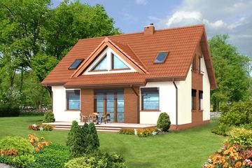  Projekt domu Hudson LMP42 (WRB1019) - projekt domu parterowego z poddaszem - Zdjęcie 2