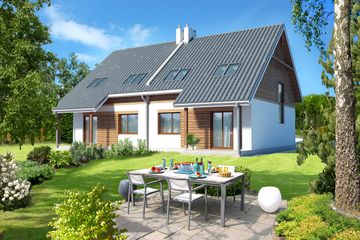  Projekt domu Fargo LMBL04 (WRB1022) - projekt domu parterowego z poddaszem - Zdjęcie 2