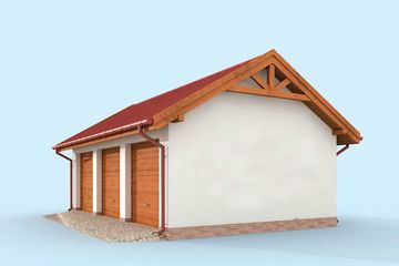  Projekt garażu G305 garaż trzystanowiskowy (SLN1592) - projekt garażu parterowego - Zdjęcie 2