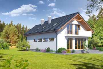  Projekt domu Osiek 303tb (KRP1411) - projekt domu parterowego z poddaszem - Zdjęcie 2