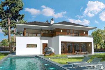 Projekt domu Leonardo G2 - z pełnym piętrem dom o powierzchni 216,34 m², dach kopertowy - ujęcie 2