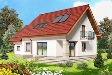  Projekt domu Telesto (WOE1014) - projekt domu parterowego z poddaszem - Zdjęcie 2