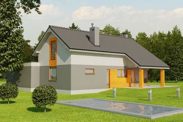  Projekt domu Filemon II z garażem 2-st. [A] (WRF1073) - projekt domu parterowego z poddaszem - Zdjęcie 2