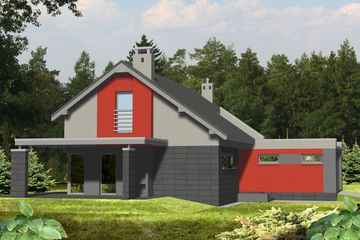  Projekt domu Filemon III z garażem 2-st. [A] (WRF1074) - projekt domu parterowego z poddaszem - Zdjęcie 2