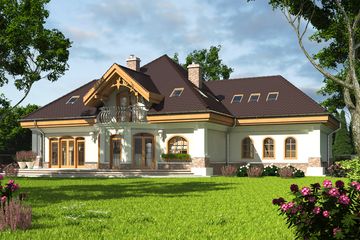  Projekt domu Dzierlatka IV z garażem 2-st. [A] (WRF1067) - projekt domu parterowego z poddaszem - Zdjęcie 2