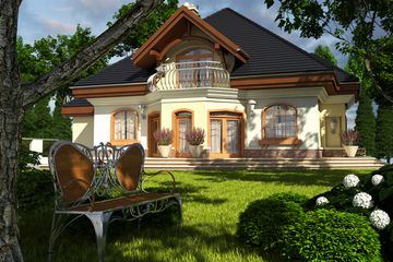  Projekt domu Dzierlatka V z garażem 1-st. [A] (WRF1068) - projekt domu parterowego z poddaszem - Zdjęcie 2