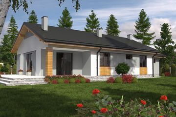  Projekt domu Luna z garażem 1-st. [A] (WRF1430) - projekt domu parterowego - Zdjęcie 2