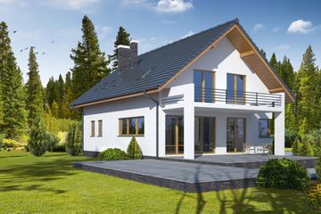  Projekt domu Jasło 31 (KRP1414) - projekt domu parterowego z poddaszem - Zdjęcie 2