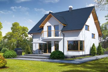  Projekt domu Głogówek 31 (KRP1416) - projekt domu parterowego z poddaszem - Zdjęcie 2