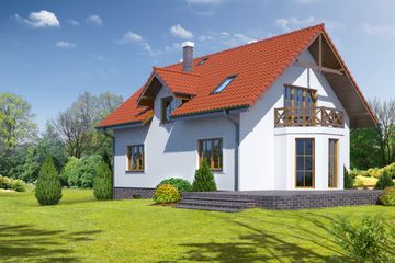  Projekt domu Gilowo 9a (KRP1417) - projekt domu parterowego z poddaszem - Zdjęcie 2