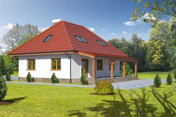  Projekt domu Chmielniki małe bm (KRP1418) - projekt domu parterowego z poddaszem - Zdjęcie 2