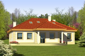  Projekt domu Jagoda z garażem 2-st. [A] (WRF1088) - projekt domu parterowego z poddaszem - Zdjęcie 2