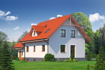  Projekt domu Biskupice 9a (KRP1359) - projekt domu parterowego z poddaszem - Zdjęcie 2