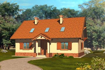  Projekt domu Piwonia (WRH1012) - projekt domu parterowego z poddaszem - Zdjęcie 2