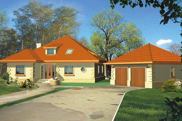  Projekt domu Wenus (WRH1014) - projekt domu parterowego z poddaszem - Zdjęcie 2