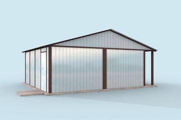  Projekt garażu GB23 garaż blaszany dwustanowiskowy (SLN1617) - projekt garażu parterowego - Zdjęcie 2