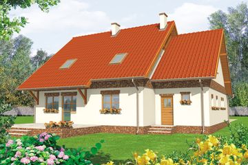  Projekt domu Amanda G1 (WRC1434) - projekt domu parterowego z poddaszem - Zdjęcie 2