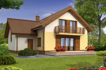  Projekt domu Wanilia 2 (WOF1025) - projekt domu parterowego z poddaszem - Zdjęcie 2