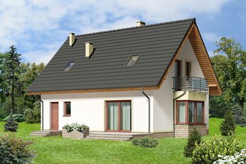  Projekt domu Izolda (WOE1033) - projekt domu parterowego z poddaszem - Zdjęcie 2