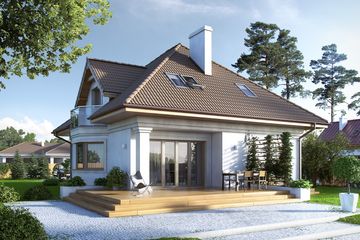  Projekt domu Wilga 2 MC (BSA1896) - projekt domu parterowego z poddaszem - Zdjęcie 2