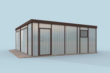  Projekt garażu GB21 Garaż blaszany dwustanowiskowy (SLN1605) - projekt garażu parterowego - Zdjęcie 2