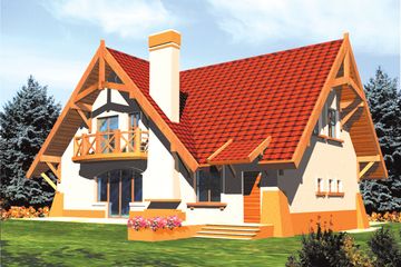  Projekt domu Mariola G1 (WRC1087) - projekt domu parterowego z poddaszem - Zdjęcie 2