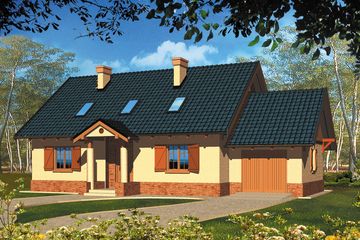  Projekt domu Piwonia I (WRH1036) - projekt domu parterowego z poddaszem - Zdjęcie 2