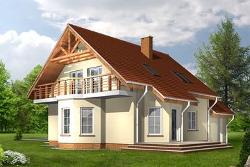  Projekt domu AD-54 (SLC1011) - projekt domu parterowego z poddaszem - Zdjęcie 2