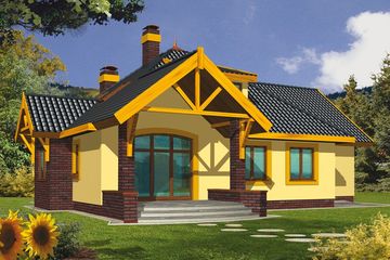  Projekt domu Magnolia 2 wersja B z pojedynczym garażem z boku (WRD1131) - projekt domu parterowego - Zdjęcie 2