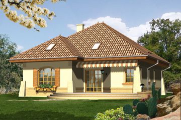  Projekt domu Malaga (WRN1046) - projekt domu parterowego z poddaszem - Zdjęcie 2