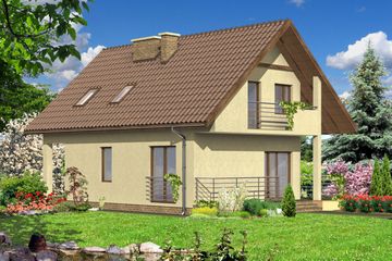  Projekt domu WB-0076 (KRA3658) - projekt domu parterowego z poddaszem - Zdjęcie 2