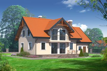  Projekt domu Mirów 7 (KRP1305) - projekt domu parterowego z poddaszem - Zdjęcie 2