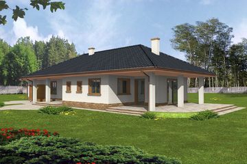  Projekt domu Fiona z garażem (WRY1044) - projekt domu parterowego - Zdjęcie 2