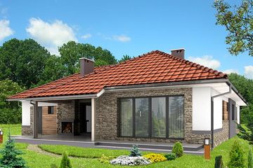  Projekt domu HG-H3B (KRM1079) - projekt domu parterowego - Zdjęcie 2