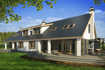  Projekt domu Rodzynek 2a - dwulokalowy LLL (WRD1983) - projekt domu parterowego z poddaszem - Zdjęcie 2