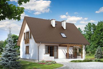  Projekt domu Karmel (BSE1009) - projekt domu parterowego z poddaszem - Zdjęcie 2