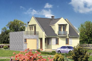  Projekt domu WB-0010 (KRA3560) - projekt domu parterowego z poddaszem - Zdjęcie 2