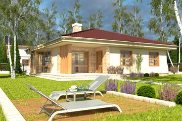  Projekt domu Jaśmin z garażem 1-st. [A] (WRF1090) - projekt domu parterowego - Zdjęcie 2