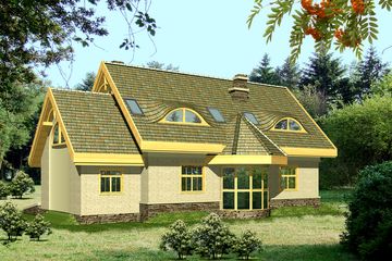  Projekt domu Jemiołuszka z garażem 1-st. [A] (WRF1091) - projekt domu parterowego z poddaszem - Zdjęcie 2