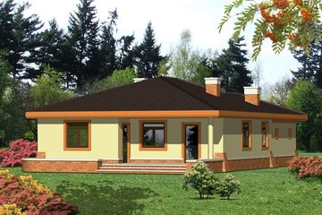  Projekt domu Kasia z garażem 1-st. [A] (WRF1095) - projekt domu parterowego - Zdjęcie 2