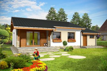  Projekt domu Hugo II z garażem 1-st. [A] (WRF1485) - projekt domu parterowego - Zdjęcie 2