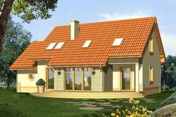  Projekt domu Weda z garażem 1 stanowiskowym (WRN1041) - projekt domu parterowego z poddaszem - Zdjęcie 2