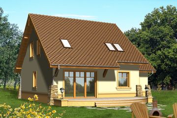  Projekt domu Czekolada z garażem 1 stanowiskowym (WRN1043) - projekt domu parterowego z poddaszem - Zdjęcie 2